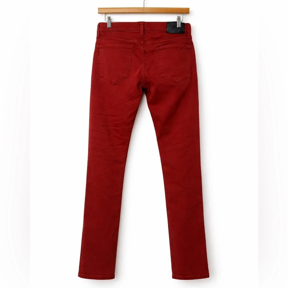 PAIGE Federal Slim Straight Jeans 31x33 Brick Red Made in USA